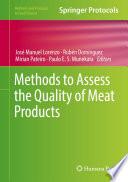 Methods to Assess the Quality of Meat Products