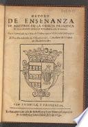 Metodo de enseñanza de maestros en la ciencia filosofica de la verdadera destreza matematica de las armas