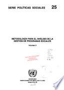 Metodologia para el analisis de la gestion de programas sociales