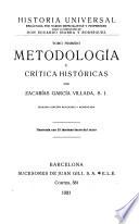 Metodología y crítica históricas