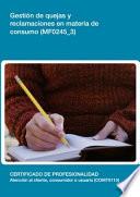 MF0245_3 - Gestión de quejas y reclamaciones en materia de consumo