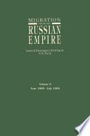 Migration from the Russian Empire: June 1889-July 1890