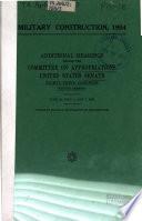 Military Construction, 1954, Additional Hearings Before ... , 83-2, June 23, July 1, and 7, 1954