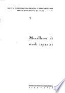 Miscellanea di studi ispanici