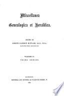 Miscellanea genealogica et heraldica