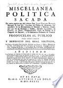Miscellanea politica sacada de varios papeles