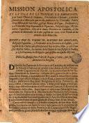 Mission apostolica en la isla de la Trinidad de Barlovent y en Santo Thomé de Guayana, provincia de el dorado y relación sumaria de el martyrio que en ella padecieon los venerables padres...