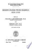 Modern Spanish prose readings, 1830-1930