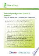 Monitoring the agri-food system in Myanmar: The rising costs of diets – September 2024 survey round