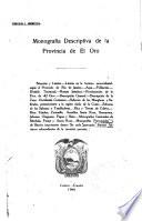Monografía descriptiva de la Provincia de El Oro