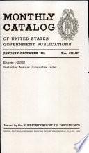 Monthly Catalog of United States Government Publications