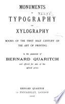 Monuments of Typography and Xylography