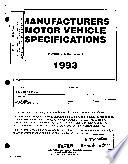 MVMA Specifications Form - Passenger Car; Ford Tempo. 1993