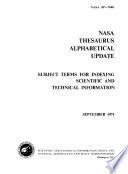 NASA Thesaurus Alphabetical Update