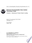 National Oceanographic Data Center Taxonomic Code: Numerical (code order) listing