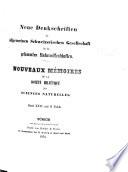 Neue Denkschriften der Allg. Schweizerischen Gesellschaft für die Gesammten Naturwissenschaften