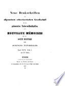 Neue denkschriften der Schweizerischen naturforschenden Gesellschaft