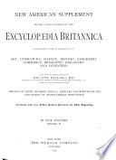 New American Supplement to the Latest Edition of the Encyclopædia Britannica