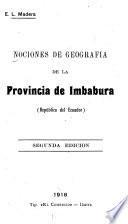 Nociones de geografía de la provincia de Imbabura (República del Ecuador)