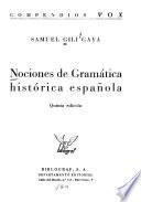 Nociones de gramática histórica española