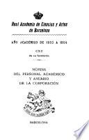 Nómina del personal académico y anuario de la corporación