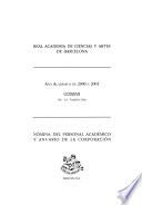 Nómina del personal académico y anuario de la corporación