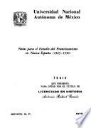 Notas para el estudio del franciscanismo en Nueva España, 1523-1550