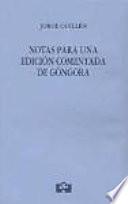 Notas para una edición comentada de Góngora