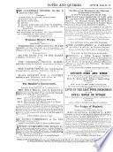 Notes and Queries: A Medium of Inter-Communication for Literary Men, Artists, Antiquaries, Genealogists, Etc