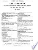 Notes and Queries: a Medium of Inter-communication for Literary Men, Artists, Antiquaries, Genealogists, Etc