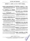 Notes and Queries: A Medium of Inter-Communication for Literary Men, Artists, Antiquaries, Genealogists, Etc