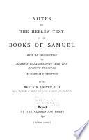 Notes on the Hebrew Text of the Books of Samuel