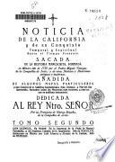Noticia de la California y de su conquista temporal y espiritual hasta el tiempo presente