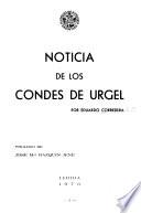 Noticia de los Condes de Urgel