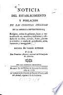 Noticia del establecimiento y población de las colonias inglesas en la America Septentrional