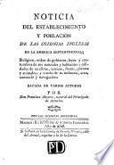 Noticia del establecimiento y poblacion de las Colonias Inglesas en la America Septentrional ... sacada de varios autores
