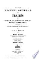 Nouveau recueil général de traités et autres actes relatifs aux rapports de droit international