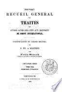 Nouveau recueil général de traités et autres actes relatifs aux rapports de droit international