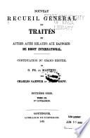 Nouveau recueil général de traités et autres actes relatifs aux rapports de droit international