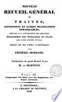 Nouveau recueil général de traités