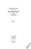 Nouvelles de la République Des Lettres