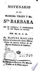 Novenario a la gloriosa Vírgen y Mr. Sta. Barbara ...
