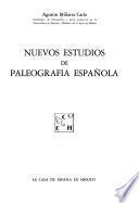 Nuevos estudios de paleografía española