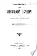 Nuevos estudios sobre versificación castellana