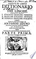 Nuovo Et Ampio Dittionario Di Tre Lingue