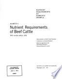 Nutrient Requirements of Beef Cattle