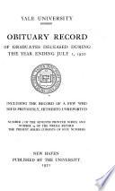 Obiturary Record of Graduates