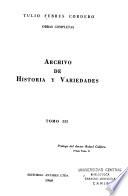 Obras completas: Archivo de historia y variedades