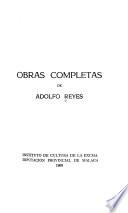 Obras completas de Adolfo Reyes