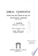 Obras completas de Antonio Serón, bilbilitano